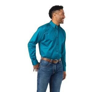 Ariat Classic Twill Long Sleeve Button Up Western Ocean‎ Depths Shirt Size XXL